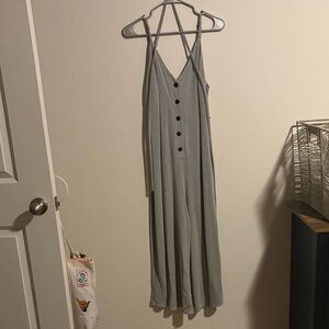 Audrey 3+1 Black and White Striped Button-Front Maxi Dress